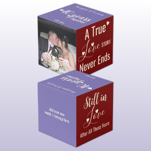 Ruby 40 Jahre Jubiläum Rotes lila Foto Würfel