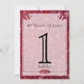 Ruby 40-jährige Tischnummer (Vorderseite)