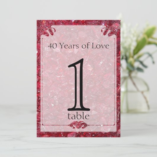Ruby 40-jährige Tischnummer (Stehend Vorderseite)