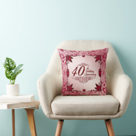Ruby 40. Wedding Anniversary Throw Kissen