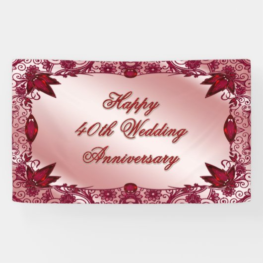 Ruby 40h Hochzeitstag Banner (Horizontal)