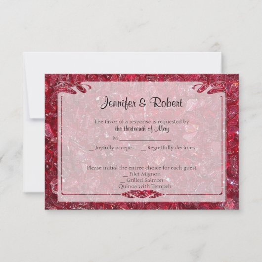 Ruby 40th Anniversary Response Card RSVP Karte (Vorderseite)