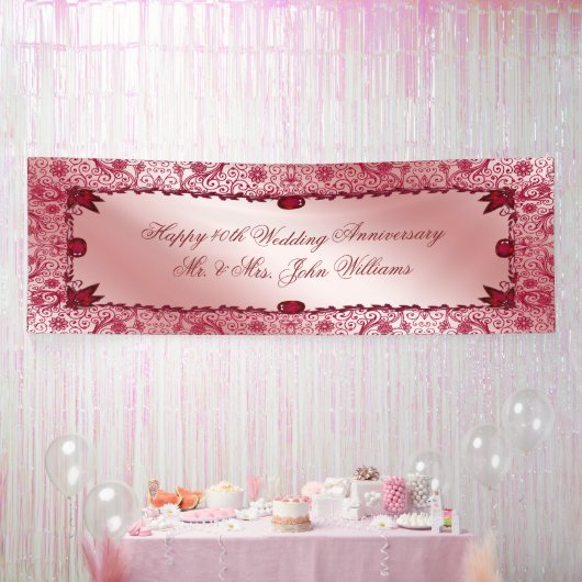 Ruby 40th Wedding Anniversary Banner (Party)