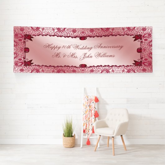 Ruby 40th Wedding Anniversary Banner (Insitu)