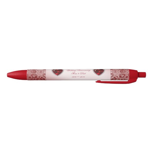 Ruby 40th Wedding Anniversary Black Ink Pen Kugelschreiber (Unterseite)