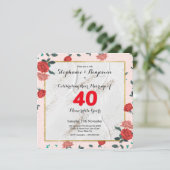 Ruby 40th Wedding Anniversary Custom Typografy Einladung (Stehend Vorderseite)