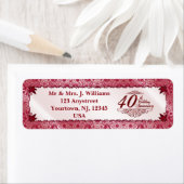 Ruby 40th Wedding Anniversary Return Address Label (Insitu)