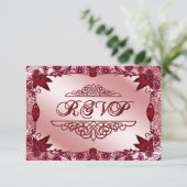 Ruby 40th Wedding Anniversary RSVP Card Karte (Stehend Vorderseite)
