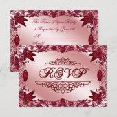 Ruby 40th Wedding Anniversary RSVP Card Karte (Vorne/Hinten)