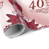 Ruby 40th Wedding Anniversary Wrapping Paper Geschenkpapier (Rolleneckpunkt)