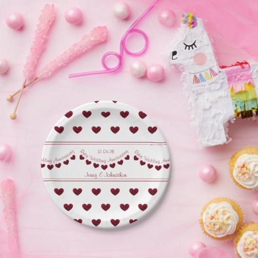 Ruby 40th Wedding Jubiläumszeitung Pappteller (Party)