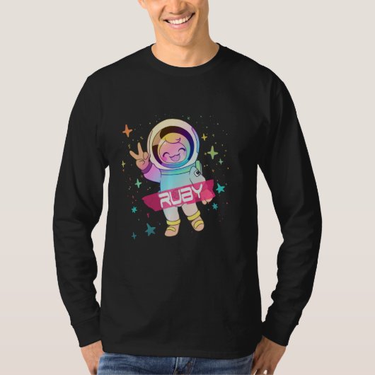 RUBY - Adorable Mädchenname mit niedlichem Astrona T-Shirt (Vorderseite)