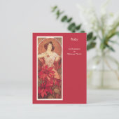 Ruby Alphonse Mucha Wertvoll Stones Series Postkarte (Stehend Vorderseite)