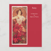 Ruby Alphonse Mucha Wertvoll Stones Series Postkarte (Vorderseite)