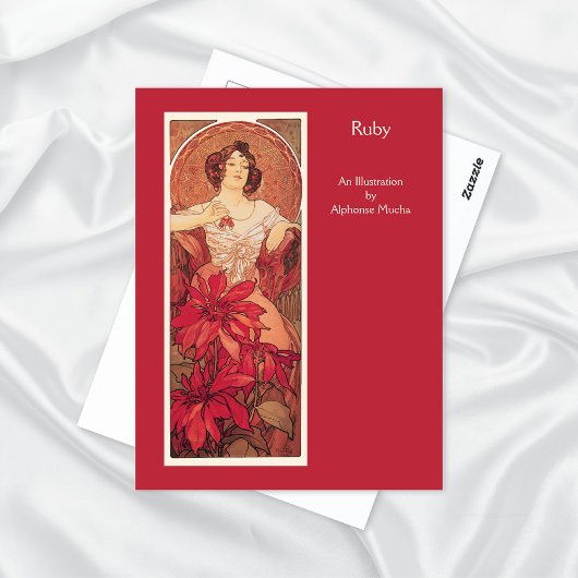 Ruby Alphonse Mucha Wertvoll Stones Series Postkarte