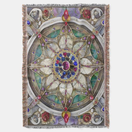 Ruby, Amethyst, Sapphire und Pearl Mandala Decke (Vorderseite Vertikal)