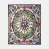 Ruby, Amethyst, Sapphire und Pearl Mandala Fleecedecke (Vorderseite)