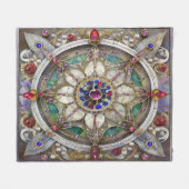 Ruby, Amethyst, Sapphire und Pearl Mandala Fleecedecke (Vorderseite (Horizontal))