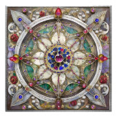Ruby, Amethyst, Sapphire und Pearl Mandala Fotodruck (Vorne)