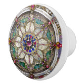 Ruby, Amethyst, Sapphire und Pearl Mandala Keramikknauf (Rechts)