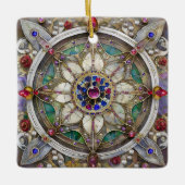Ruby, Amethyst, Sapphire und Pearl Mandala Keramikornament (Vorderseite)