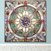 Ruby, Amethyst, Sapphire und Pearl Mandala Leinwanddruck (Insitu (Holzboden))