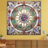 Ruby, Amethyst, Sapphire und Pearl Mandala Leinwanddruck (Insitu (Wohnzimmer))