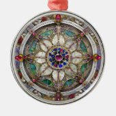 Ruby, Amethyst, Sapphire und Pearl Mandala Ornament Aus Metall (Vorne)