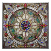 Ruby, Amethyst, Sapphire und Pearl Mandala Poster (Vorderseite)