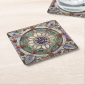 Ruby, Amethyst, Sapphire und Pearl Mandala Rechteckiger Pappuntersetzer (angewinkelt)