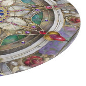 Ruby, Amethyst, Sapphire und Pearl Mandala Schneidebrett (Ecke)