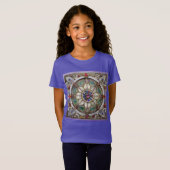 Ruby, Amethyst, Sapphire und Pearl Mandala T-Shirt (Vorne ganz)