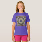 Ruby, Amethyst, Sapphire und Pearl Mandala T-Shirt (Vorne ganz)