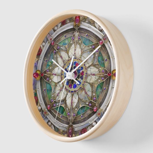 Ruby, Amethyst, Sapphire und Pearl Mandala Uhr (Winkel)