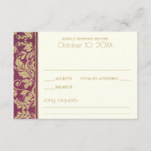 Ruby and Gold Damask Wedding Response