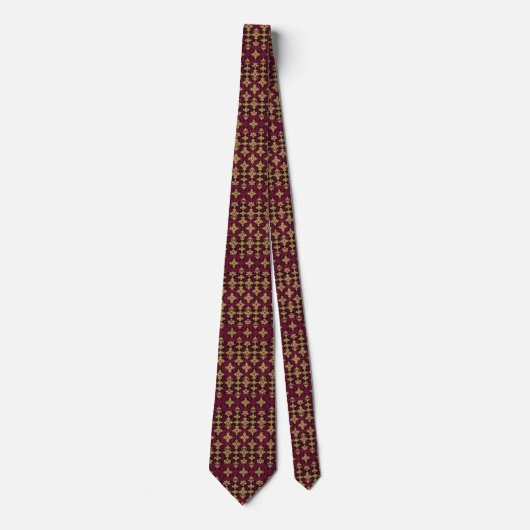 Ruby and Gold Pattern Necktie Krawatte (Vorderseite)