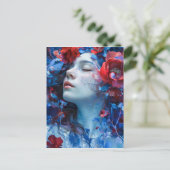 Ruby and Periwinkle Fantasy Woman Postkarte (Stehend Vorderseite)