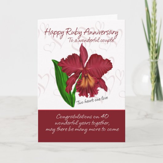 Ruby Anniversary Card - 40th Anniversary Card Karte (Vorderseite)