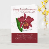 Ruby Anniversary Card - 40th Anniversary Card Karte (Gelbe Blume)