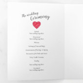 Ruby Aquarell Hochzeitsfeierprogramm Dreifach-gefaltete Programmkarte (Innen Erste Seite)