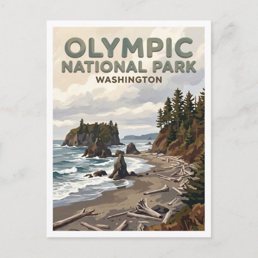 Ruby Beach Forks Washington Postkarte (Vorderseite)