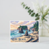 Ruby Beach Forks Washington Postkarte (Stehend Vorderseite)