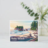 Ruby Beach Forks Washington Postkarte (Stehend Vorderseite)