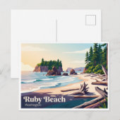 Ruby Beach Forks Washington Postkarte (Vorne/Hinten)