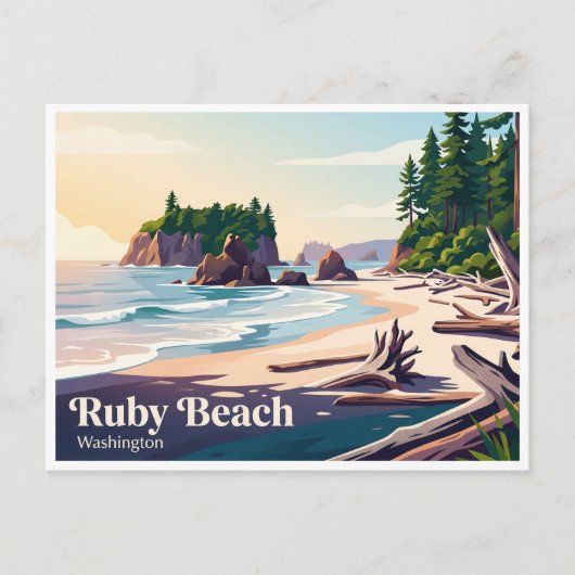 Ruby Beach Forks Washington Postkarte (Vorderseite)