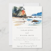 Ruby Beach Olympic Nationalpark Verlobung Einladung (Vorderseite)