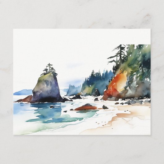 Ruby Beach Olympic Nationalpark Wedding Details Begleitkarte (Rückseite)