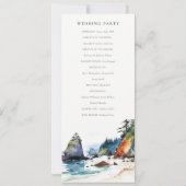Ruby Beach olympisches Nationalpark-Hochzeitsprogr Einladung (Rückseite)