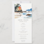 Ruby Beach olympisches Nationalpark-Hochzeitsprogr Einladung (Vorderseite)