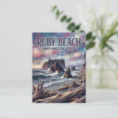 Ruby Beach USA Postkarte (Stehend Vorderseite)
